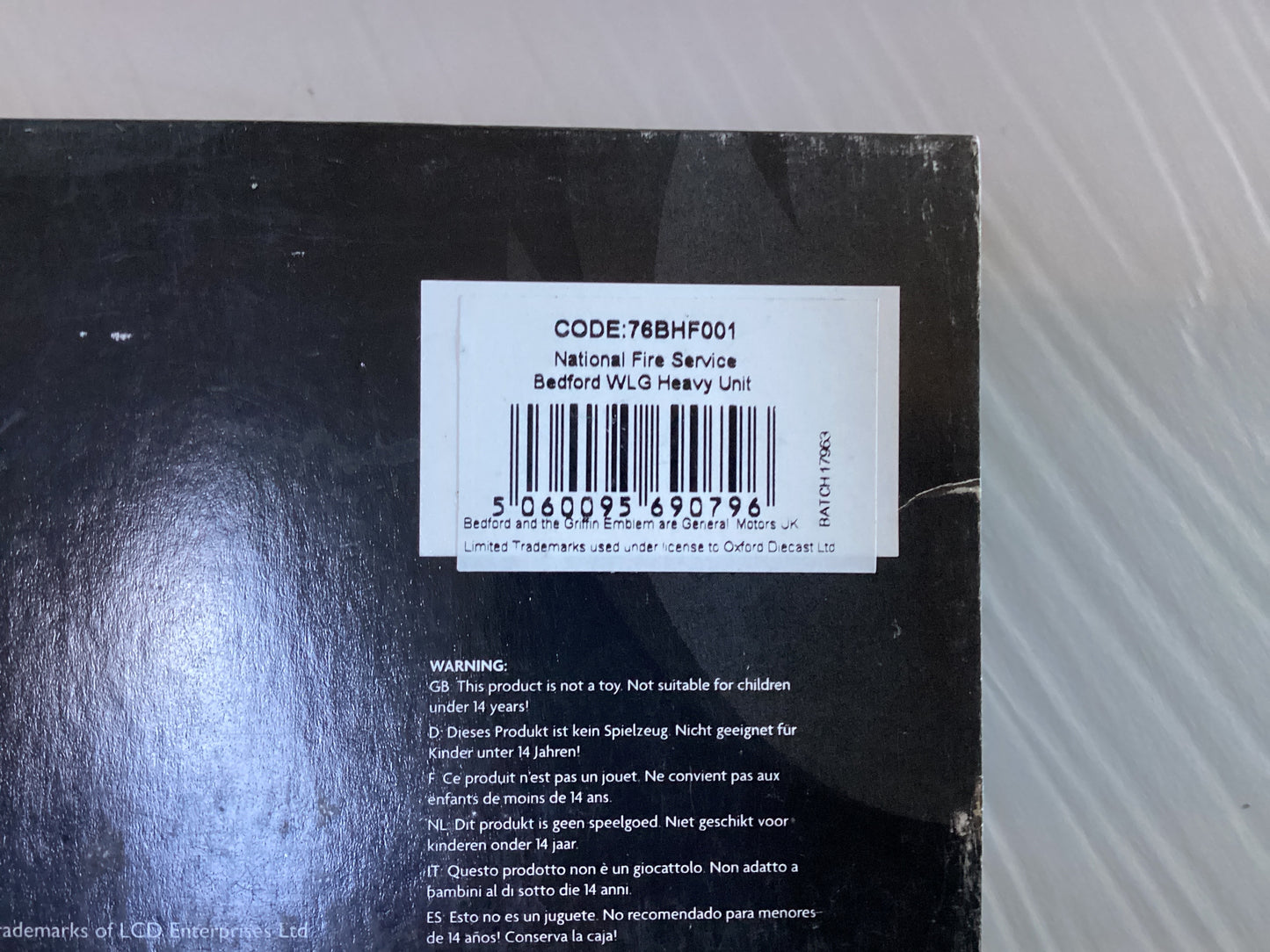 Oxford diecast 1;76 scale 76BHF001 NATIONAL FIRE SERVICE    BEDFORD W.L.G. HEAVY UNIT