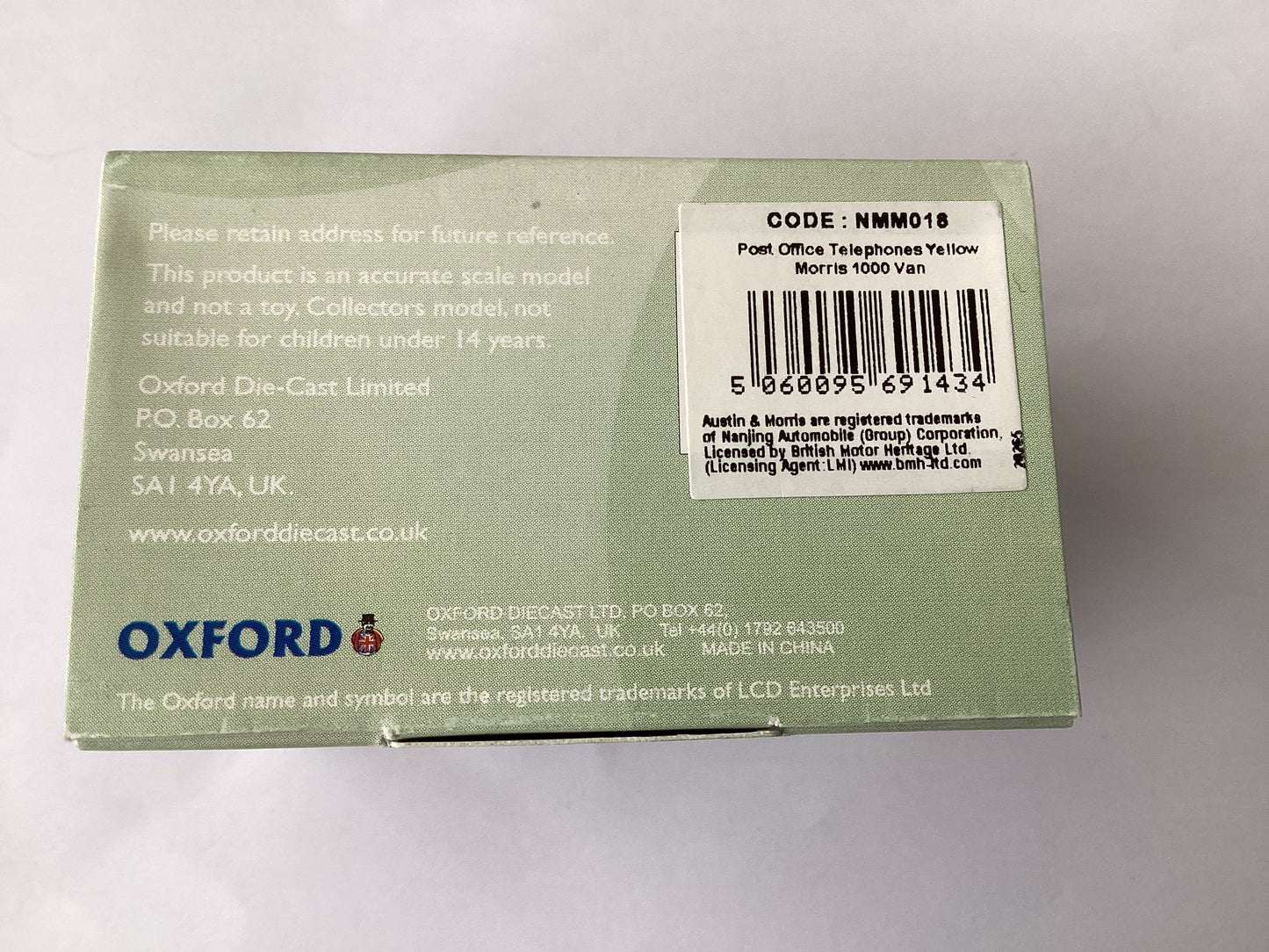 Oxford diecast N GAUGE CODE NMMT018=MORRIS 1000 VAN POST OFFICE