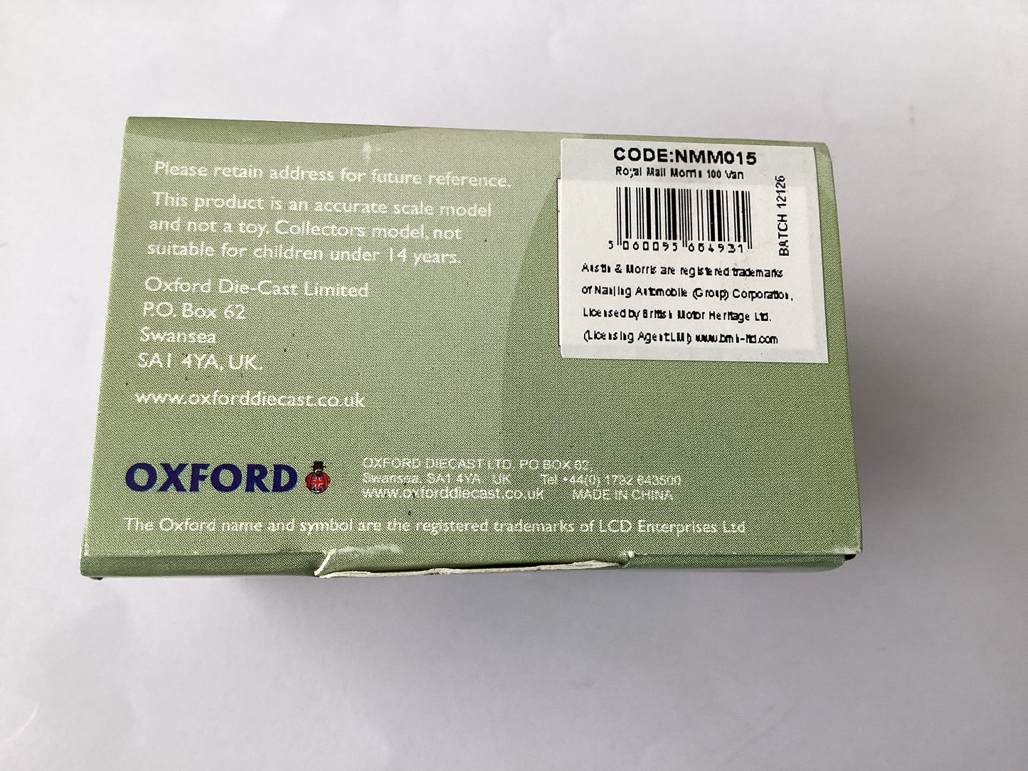 Oxford diecast N GAUGE CODE NMMT015 = MORRIS 1000 ROYAL MAIL
