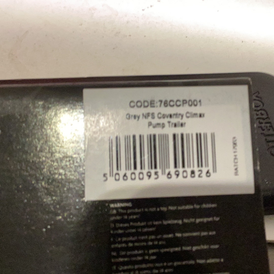 Oxford Diecast 1:76 scale 76CCP001 Grey NFS Coventry Climax Pump Trailer