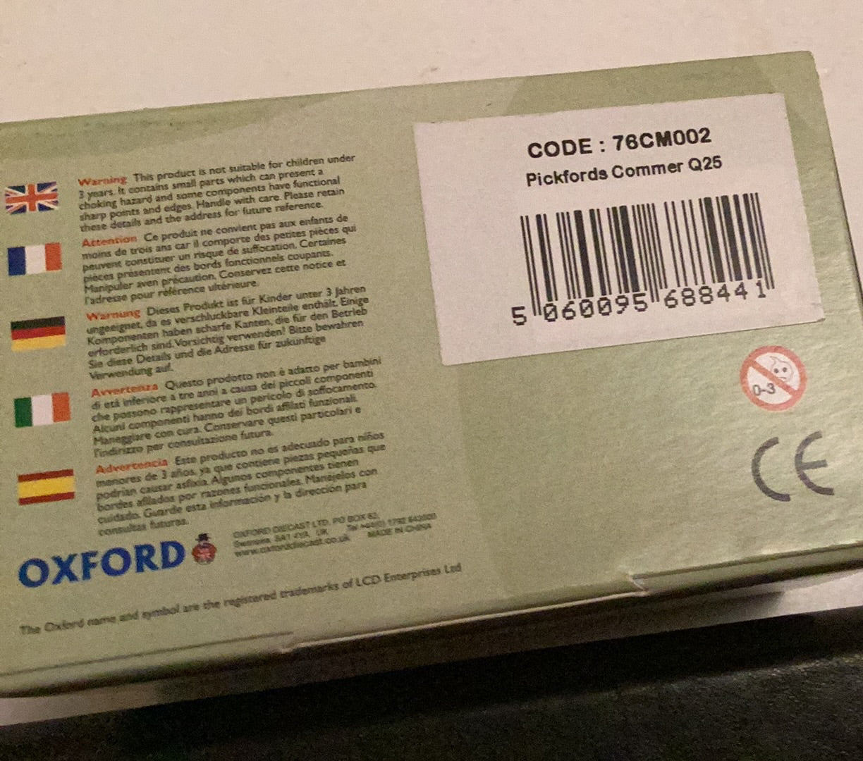 Oxford Diecast 1:76 Scale 76CM002 Pickfords Commer Q25