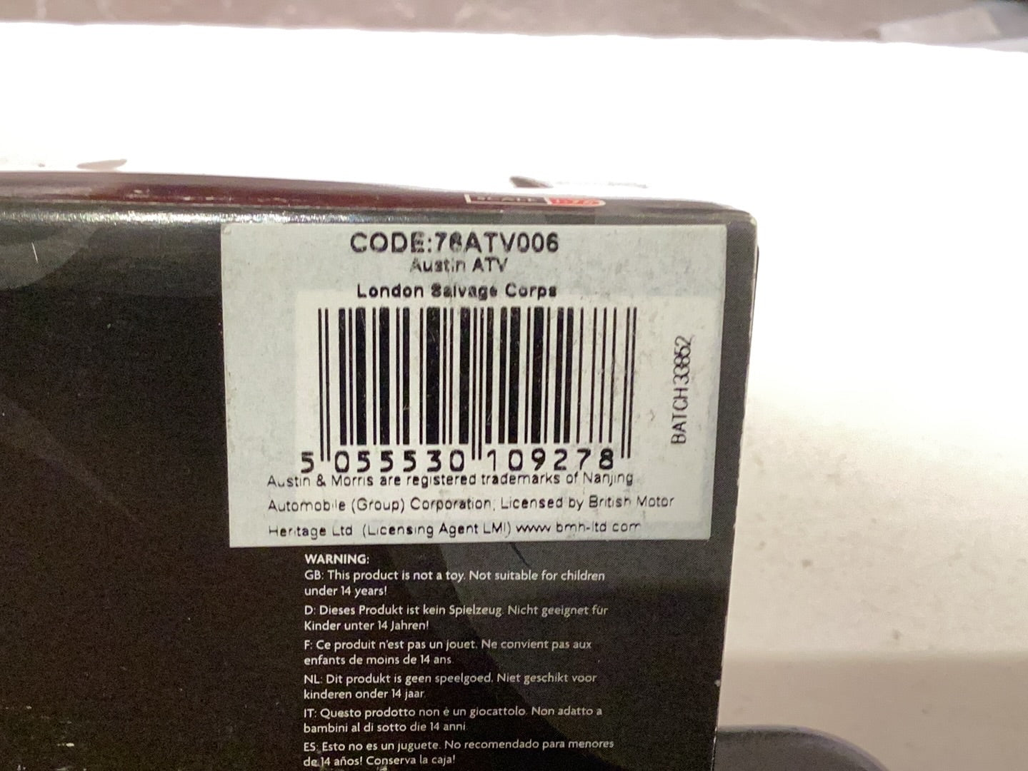 Oxford diecast 1;76 scale 76ATV006 Austin ATV London Salvage Corps