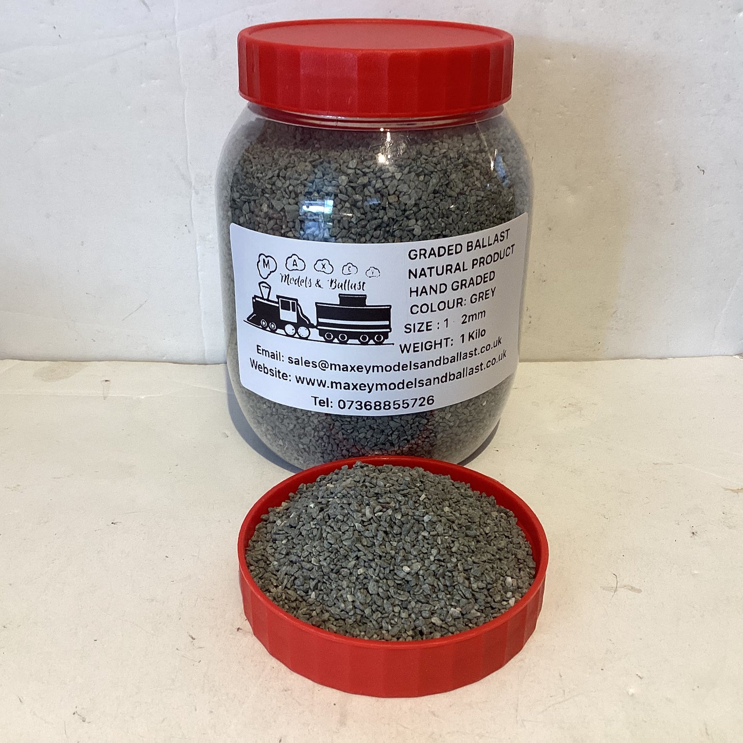 900 grams 1 - 2mm Grey/Green Track Ballast